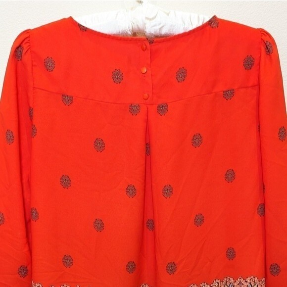 Anthropologie Maeve Rila Bordered Boho Printed Top - Picture 9 of 15